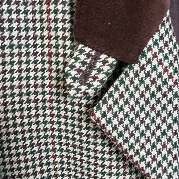 Ann Taylor 100% Wool Houndstooth Blazer Brown 10P - Picture 8 of 11